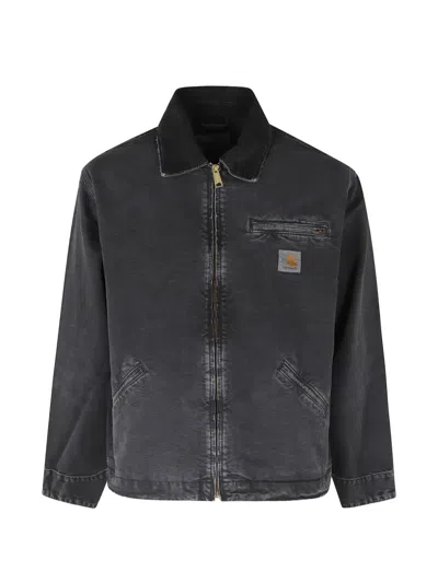Carhartt Black Og Detroit Velvet Collar Jacket In Red