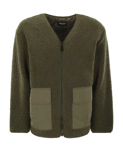Carhartt Devin Liner Panelled Fleece Jacket In Black