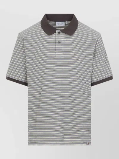 Carhartt Dion Striped Cotton Polo Shirt In Multi
