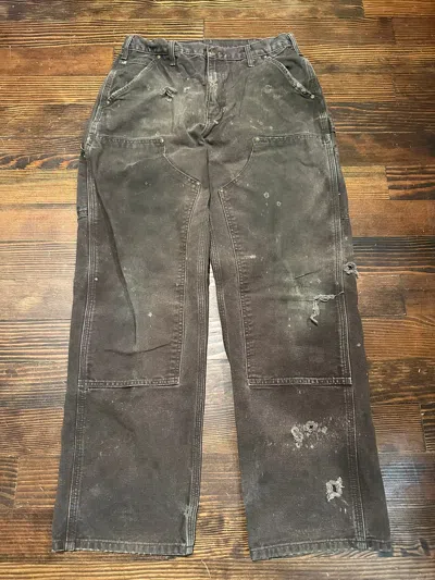 Pre-owned Carhartt Distressed Brown  Double Knee Dungaree