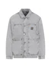 Carhartt Double Layer Front Jacket Collared Design In Gray