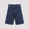 Carhartt Double Knee Denim Shorts In Blue Stone