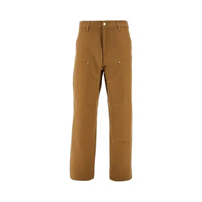 Carhartt Double Knee Canvas Pants In Brown