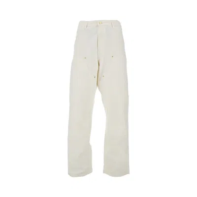 Carhartt Double Knee Canvas Pants In White