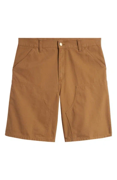 Carhartt Double Knee Canvas Shorts In Brown