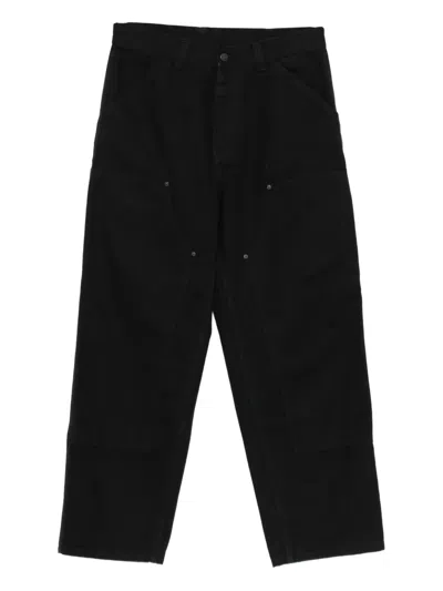 Carhartt Double Knee Canvas Trousers In Black