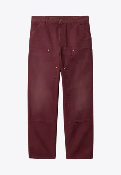 Carhartt Double Knee Cargo Pants In Burgundy