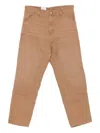 Carhartt Double-knee Cotton Trousers In Brown