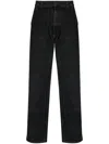 Carhartt Straight Leg Denim Trousers Pockets In Black