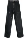 Carhartt Double Knee Jeans  Wip In Black