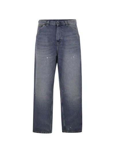Carhartt Double Knee Paint-splatter Jeans In Blue