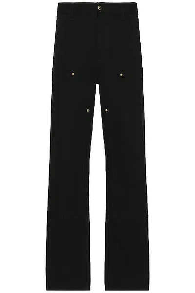 Carhartt Double Knee Pant In Black Rinsed