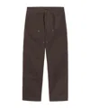 Carhartt Double Knee Wide-leg Organic Cotton-canvas Carpenter Trousers In Brown