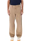 Carhartt Og Single Knee Printed Straight-leg Organic Cotton-canvas Trousers In Nude