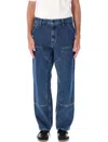 Carhartt Wip Double Knee Pants In Blue Stone Washed