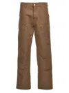 Carhartt Reinforced Knee Straight Leg Trousers In Brown