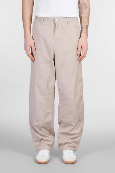 Carhartt Double Knee Pants In Beige Cotton In Pink
