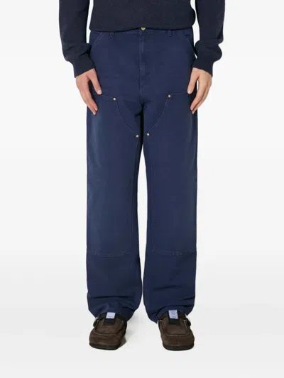 Carhartt Double Knee Patch Trousers In Blue