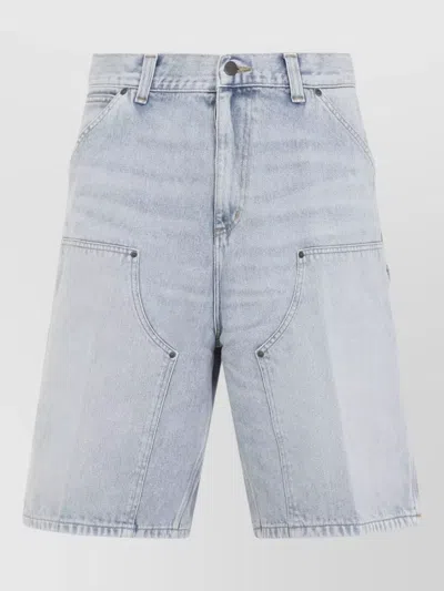 Carhartt Double Knee Shorts Belt Loops Back Pockets In Blue