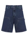 Carhartt Double Knee Denim Shorts In Blue