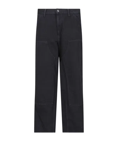 Carhartt Double Knee Straight-leg Jeans In Black Stone Washed