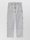 Carhartt Wip Double Knee Pant Black Chalk Wash In Gray
