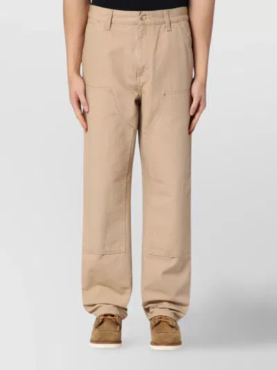 Carhartt Double Knee Straight Leg Trousers In Brown