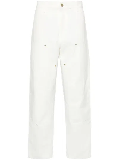 Carhartt Double Knee Straight-leg Trousers In White