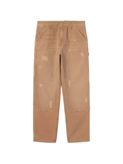 Carhartt Double Knee Straight Leg Cargo Trousers In Brown