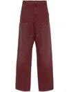 Carhartt Double Knee Straight-leg Trousers In Red