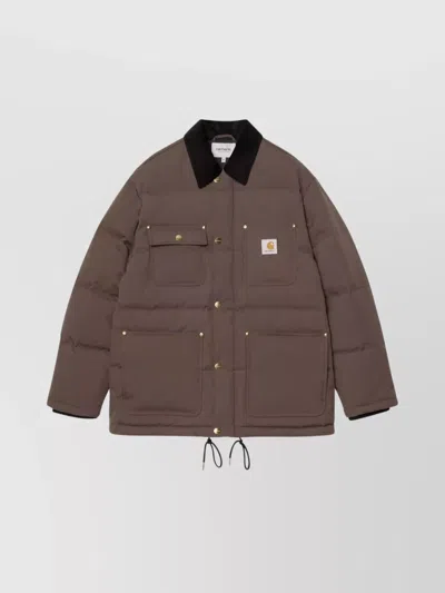 CARHARTT DRAWSTRING HEM QUILTED JACKET POCKETS