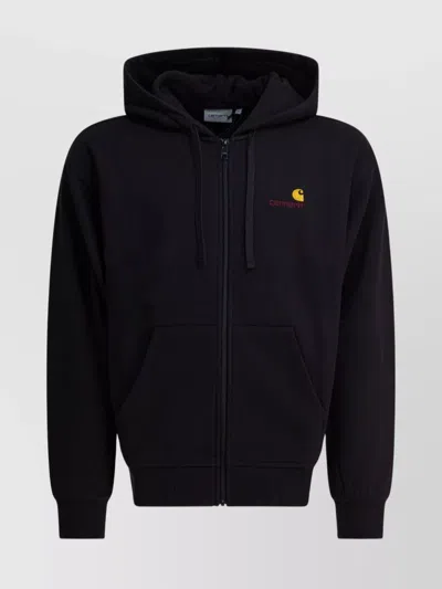 Carhartt Drawstring Hoodie Featuring Kangaroo Pocket In Black