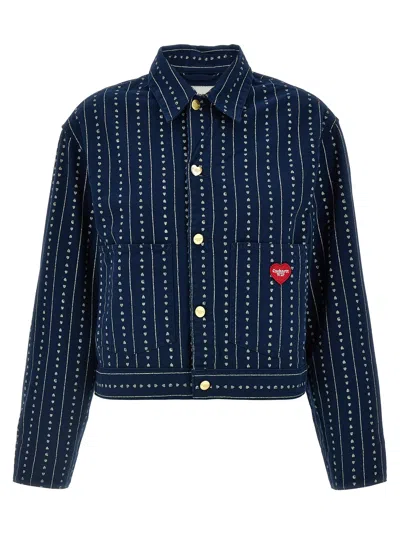 Carhartt Drewe Casual Jackets And Parka Blue In Heart Blue Pins