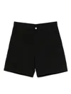 Carhartt Wip Walter Single Knee Logo-patch Shorts In Black
