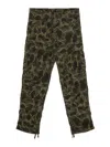 Carhartt Cargo Trousers In Cotton With Duck Print In Green