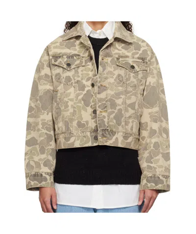 Carhartt Beige Duck Orell Denim Jacket In Camo Duck Black