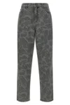 Carhartt Duck Orell Denim Trousers Featuring Pockets In Gray
