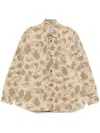 Carhartt Work In Progress Camo Duck Cotton Canvas Button-up Shirt In Brown