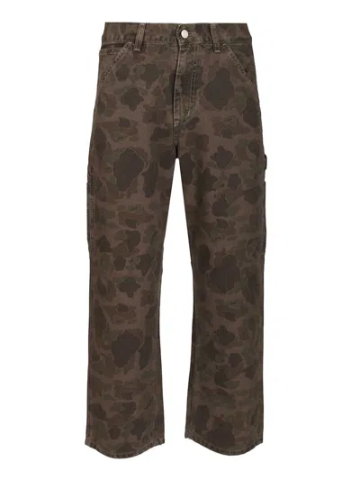 Carhartt Duck Single Knee Jeans Camouflage In Brown