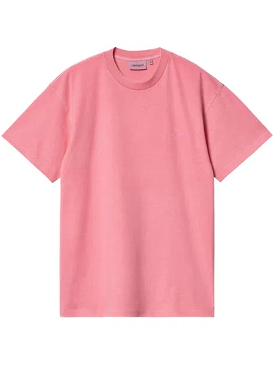 Carhartt Duster Script T-shirt Men Pink In Cotton