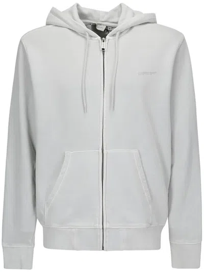 Carhartt Duster Script Zip-up Cotton Hoodie In Grey