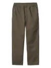 Carhartt Elastic-waist Cotton Pants In Brown