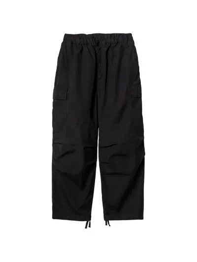 Carhartt Elasticated-waist Straight Trousers In Black