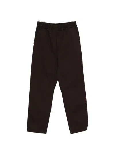 Carhartt Elasticated-waistband Logo-patch Trousers In Brown