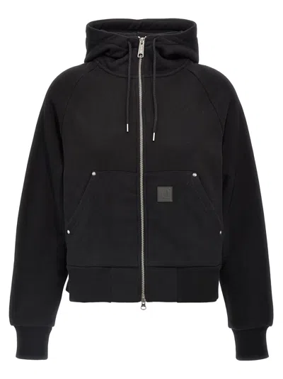 Carhartt Hooded Sweatshirt Front Pockets In Black