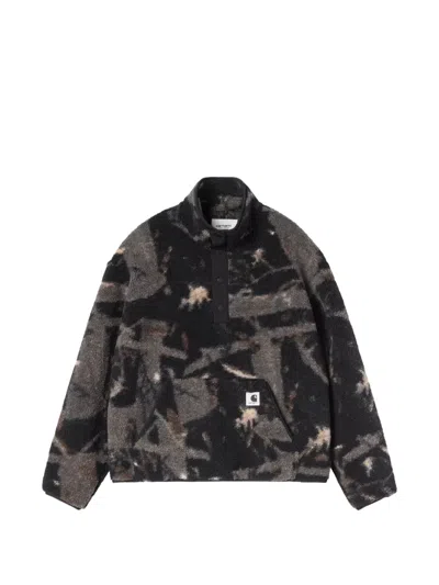 Carhartt Elliot Fleece-texture Graphic-print Sweatshirt In Black