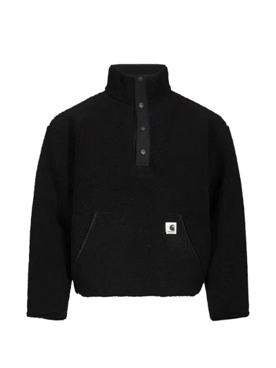 Carhartt Elliot Logo-patch Fleece Sweatshirt In Brown
