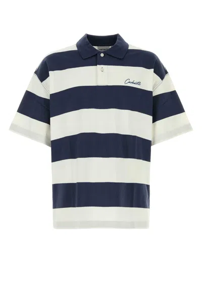 Carhartt Polo Delray Stripe Blue In Multi
