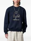 Carhartt Masterpiece Embroidered Crewneck Sweatshirt In Blue
