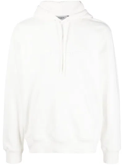 Carhartt Embroidered-logo Cotton Hoodie In White
